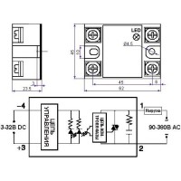 Реле твердотільне FQFER SSR-25DA, 1ф 25А, жив. 3-32 VDC