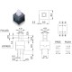 Кнопка 6pin 8.5х8.5 с фиксацией, шток 5мм