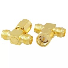 ВЧ-трійник SMA-plug x 2 RP-SMA-jack Т-образный