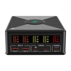 Настільний 5-портовий блок живлення PinePower 165Вт (з бездротовою зарядкою)