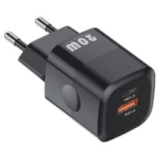 Мережевий зарядний пристрій Kuulaa 20W GaN USB + Type-C PD QC 3.0 Black