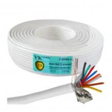 Кабель сигнальний VKcable, 8 жил, в екрані, 8х0.22мм, CCA, білий, 1м