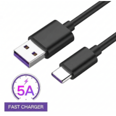 USB-кабель зарядки Type-C 5A чорний 0.5м