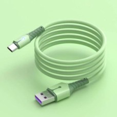 USB-кабель силікон 5А Type-C 1.5м. зелений