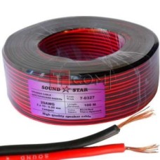 Кабель живлення Sound Star Cu 2x0.32мм² червоно-чорний 1м