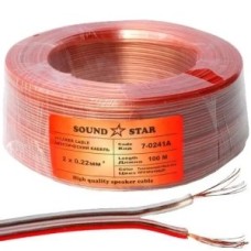 Кабель акустичний Sound Star 2x0.22 CCA прозоро-червоний (1м)