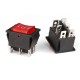 Переключатель с подсветкой красный KCD4, DPDT (ON-OFF-ON), 250В,16А