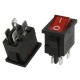 Переключатель с подсветкой красный KCD1, DPST (ON-OFF), 250В,6А