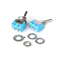 Тумблер 2-контактный синий MTS-101 с фиксацией SPST ON-OFF