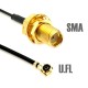 Антенный переходник SMA-jack на U.FL 15см (чорний провод)