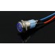 Металлический круглый кнопочный переключатель с подсветкой LED 12 V, синий