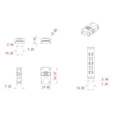 Соединительный разъем Hippo-M для RGB Стрічка-провод IP20