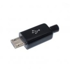 Штекер micro-USB 4pin прямий з корпусом і кабельним вводом