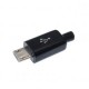 Штекер micro-USB 4pin прямой с корпусом и кабельным вводом