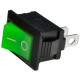 Перемикач зелений KCD1, SPST (ON-OFF), 250В,6А
