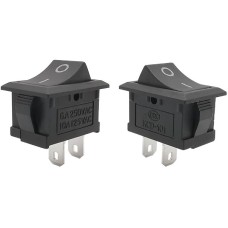 Перемикач чорний KCD1, SPST ON-OFF, 250В/6А