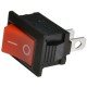Переключатель красный KCD1, SPST (ON-OFF), 250В,6А