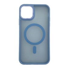 Чохол Apple iPhone 14, Stiff Cover Colorful Matte, Ocean Blue, MagSafe, Синій