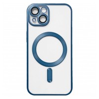 Чехол Apple iPhone 15, Metallic Full Camera Matte, MagSafe, Синий