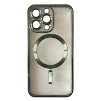 Чохол Apple iPhone 14 Pro, FIBRA Chrome, Dark Green, MagSafe, Зелений
