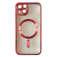 Чехол Apple iPhone 15 Plus, FIBRA Chrome, Красный