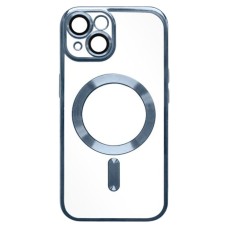 Чохол Apple iPhone 15, Metallic Full Camera, Mountain Blue, MagSafe, Синій