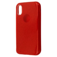 Чехол Apple iPhone X, iPhone XS, Glitter Shine Case, Красный