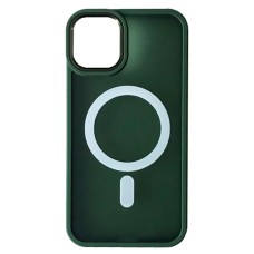 Чохол Apple iPhone 14 Plus, Matte Guard, Dark Green, MagSafe, Зелений