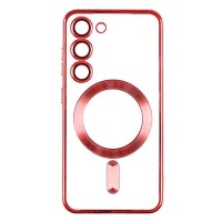 Чехол Samsung Galaxy S24, Metallic Full Camera, MagSafe, Красный