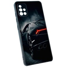 Чохол Xiaomi Redmi Note 11 Pro, Redmi Note 11 Pro 5G, Marble and Pattern Glass Case, Black Car, Малюнок