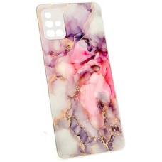 Чохол Samsung A155 Galaxy A15, A156 Galaxy A15 5G, Marble and Pattern Glass Case, Pink Marble, Малюнок