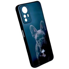 Чохол Samsung A315 Galaxy A31, Marble and Pattern Glass Case, French Bulldog, Малюнок