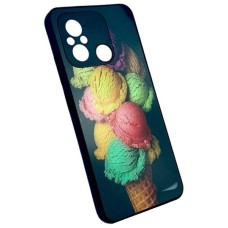 Чохол Xiaomi Redmi 10, Marble and Pattern Glass Case, Ice-Cream, Малюнок