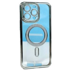 Чохол Apple iPhone 14 Pro, Diamond Bling Case, MagSafe, Сірий