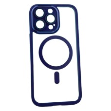 Чохол Apple iPhone X, iPhone XS, Edge Matte Chrome Insert, Dark Blue, MagSafe, Синій