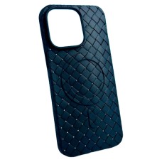 Чохол Apple iPhone 15, Bottega Veneta Premium, MagSafe, Чорний