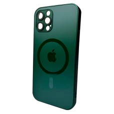 Чохол Apple iPhone 12 Pro, AG-Glass Matt Frame Color Ring, Cangling Green, MagSafe, Зелений