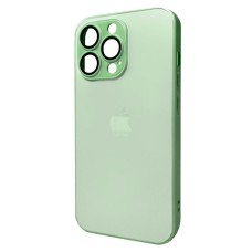 Чохол Apple iPhone 15 Pro, AG-Glass Matt Frame Color Logo, Light Green, Зелений