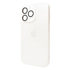 Чохол Apple iPhone 15 Pro, AG-Glass Matt Frame Color Logo, Pearly White, Білий