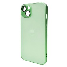 Чохол Apple iPhone 14, AG-Glass Matt Frame Color Logo, Light Green, Зелений