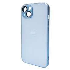 Чохол Apple iPhone 14, AG-Glass Matt Frame Color Logo, Sierra Blue, Синій