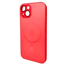 Чохол Apple iPhone 15, AG-Glass Matt Frame Color Ring, Cola Red, MagSafe, Червоний