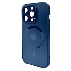 Чохол Apple iPhone 13 Pro Max, AG-Glass Matt Frame Color Ring, Navy Blue, MagSafe, Синій