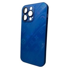 Чохол Apple iPhone 14 Pro Max, AG-Glass Gradient LV Frame, Navy Blue, Синій