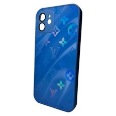 Чохол Apple iPhone 14, AG-Glass Gradient LV Frame, Navy Blue, Синій