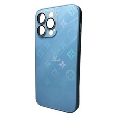 Чохол Apple iPhone 14 Pro, AG-Glass Gradient LV Frame, Sierra Blue, Синій