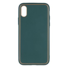 Чохол Apple iPhone X, iPhone XS, Leather Case Gold, Зелений