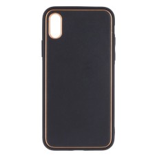 Чохол Apple iPhone X, iPhone XS, Leather Case Gold, Чорний