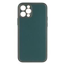 Чохол Apple iPhone 12 Pro, Leather Case Gold, Зелений