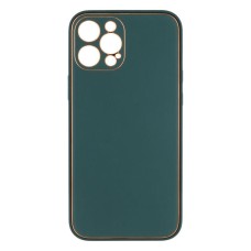 Чохол Apple iPhone 12 Pro Max, Leather Case Gold, Зелений